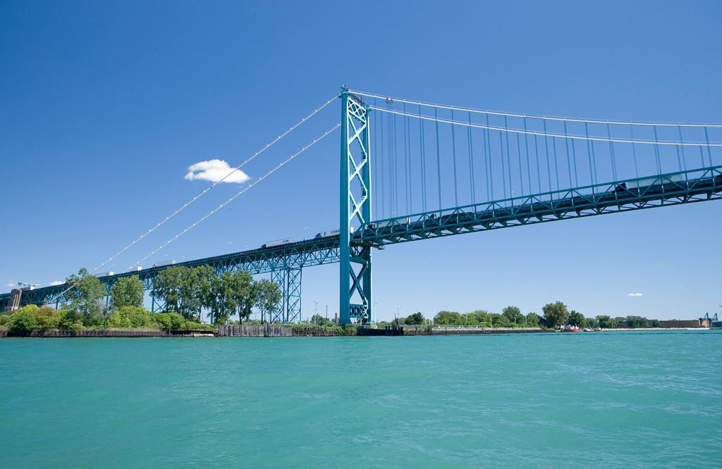ambassador bridge over water